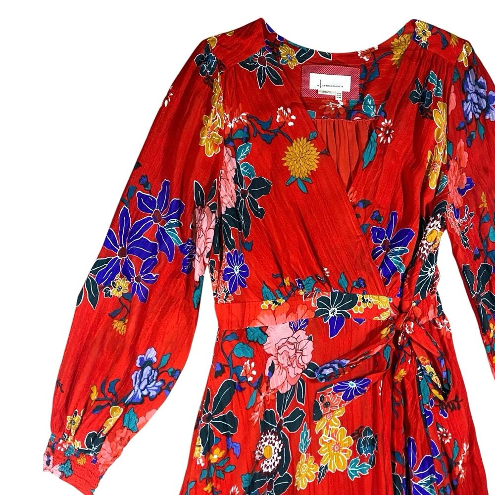 Anthropologie Boswell Floral Wrap Tunic Dress - 14 - Picture 3 of 6